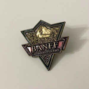 Vtg Banff Canadian Rockies Pin Crazy Canuck